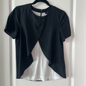 Liebeskind Berlin Contrast Layered Black & White Top - Size S (EU 36)